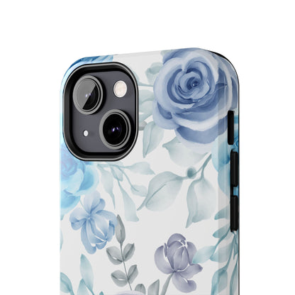 Elegant Blue & Violet Roses iPhone Case – Luxurious Floral Design for Chic Device Protection