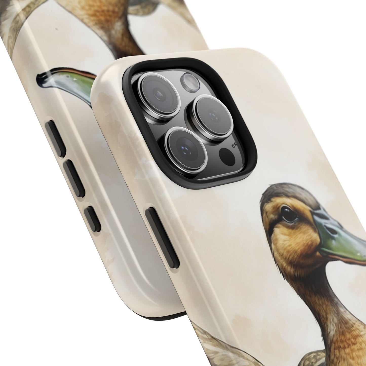 Graceful Duck in Watercolor Scene - iPhone Case