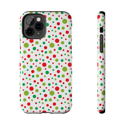 Red & Green Christmas Polka Dots – iPhone Case