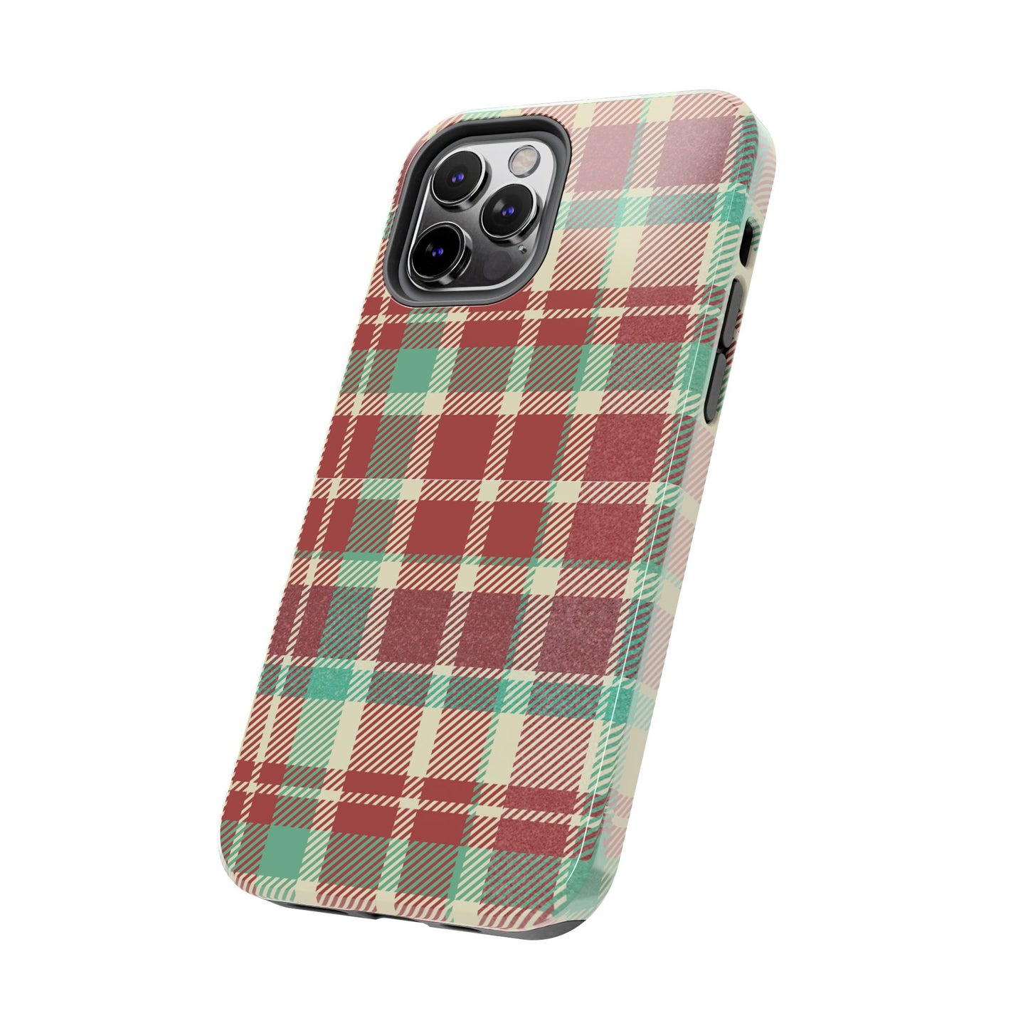 Red & Cream Vintage Plaid – Durable & Stylish iPhone Case