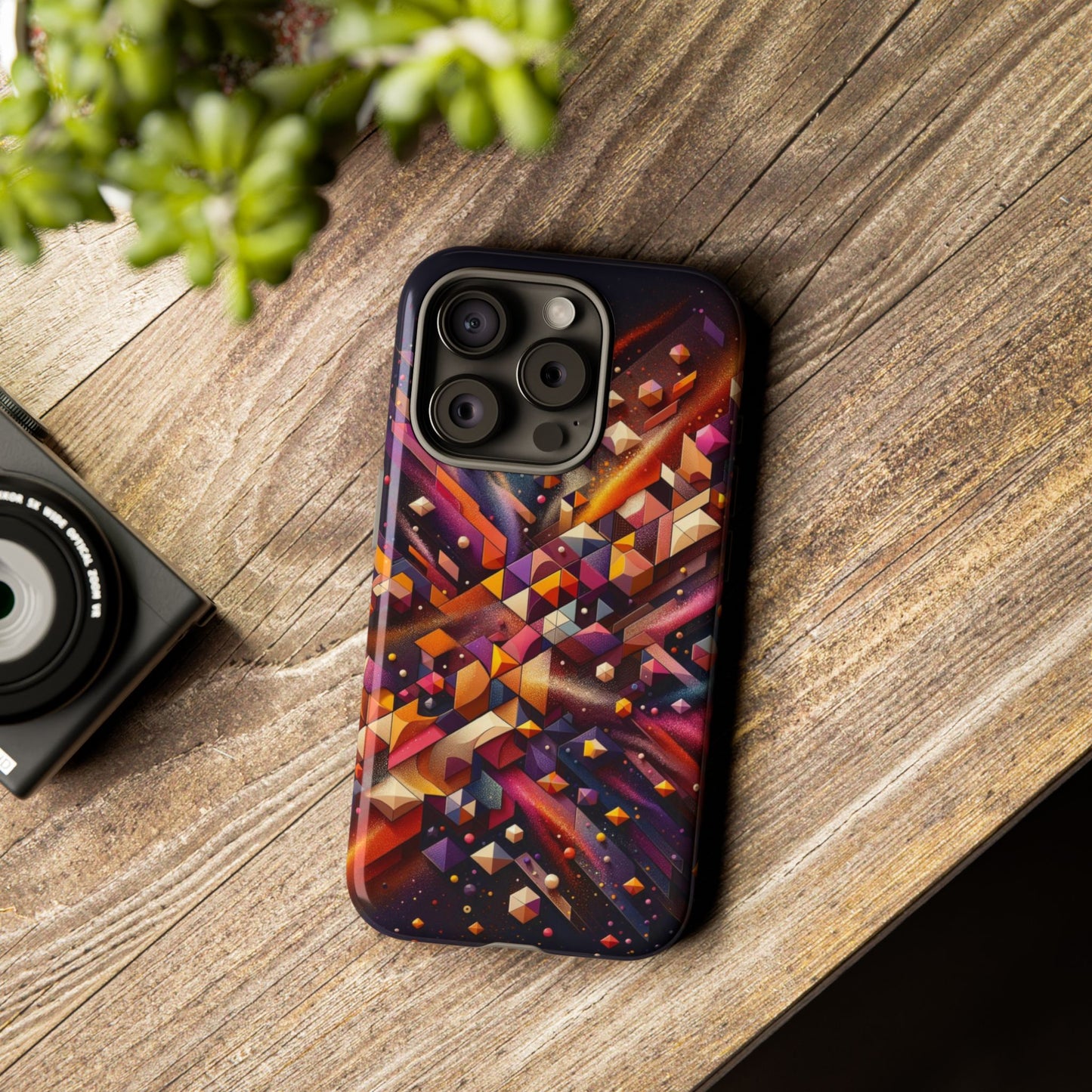 Vibrant Geometric Case | Futuristic Cosmic Art