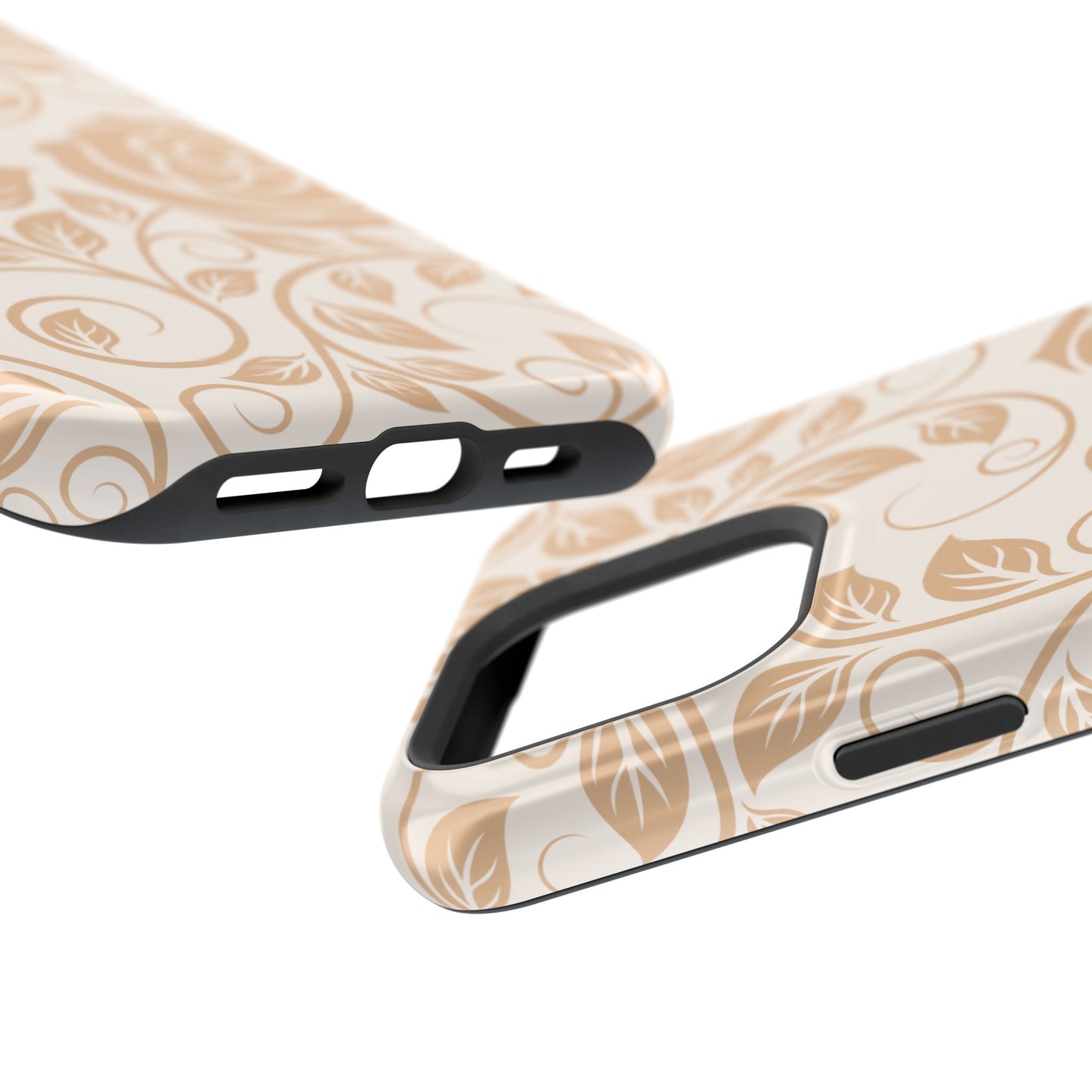 Vintage Rose Vine Tough MagSafe iPhone Case – Elegant Floral Pattern with Dual-Layer Protection