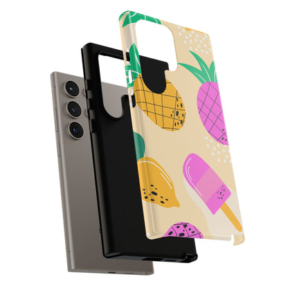 Tropical Pop Samsung Galaxy Case – Fun Pineapple & Lemon Design with Vibrant Summery Colors