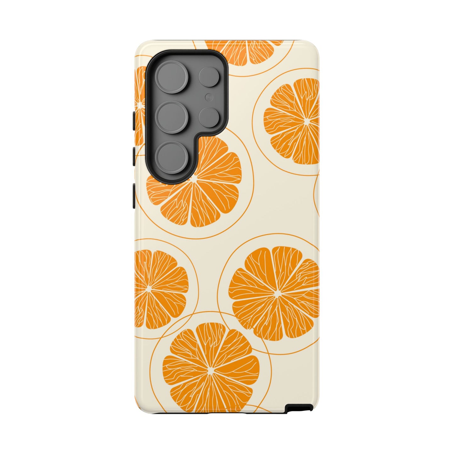 Citrus Burst Pattern Tough Samsung Galaxy  Case – Bold Orange Design, Shockproof Protection