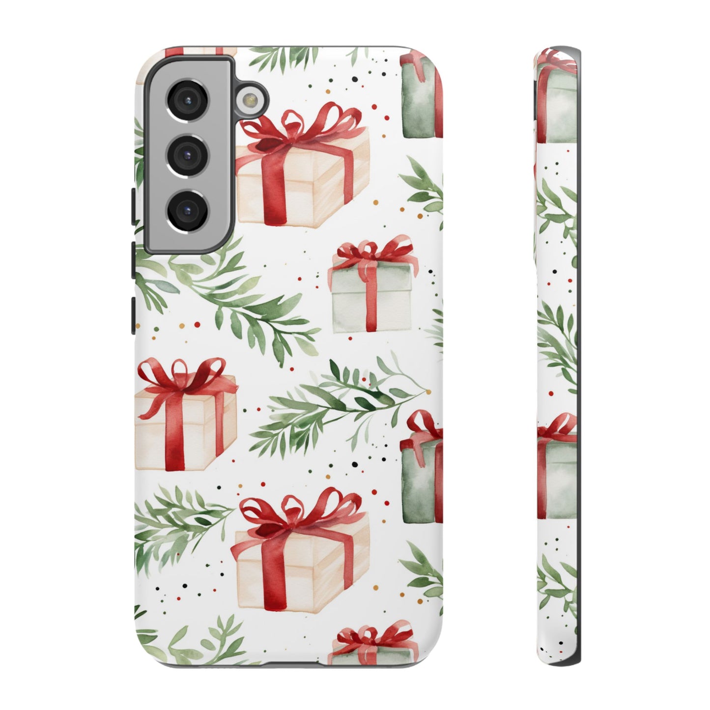 Watercolor Holiday Gifts & Greenery - Samsung Galaxy Series Case