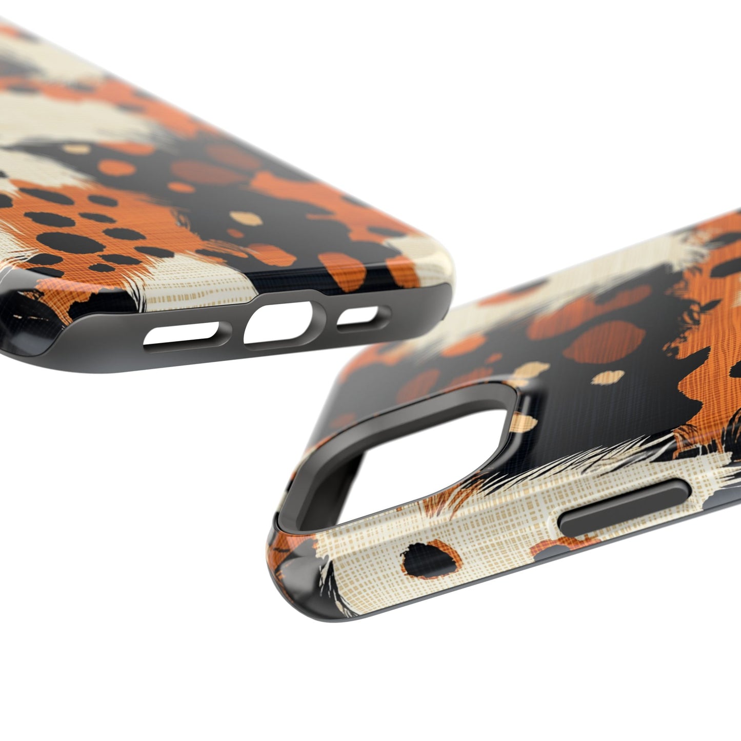 MagSafe iPhone Case: Cheetah Plaid – Brown & Black Pattern