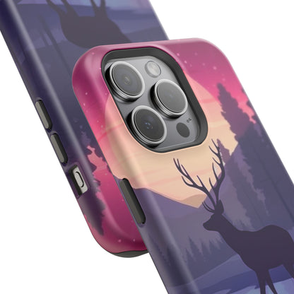 Twilight Elegance: Stag Reflection – MagSafe iPhone Case