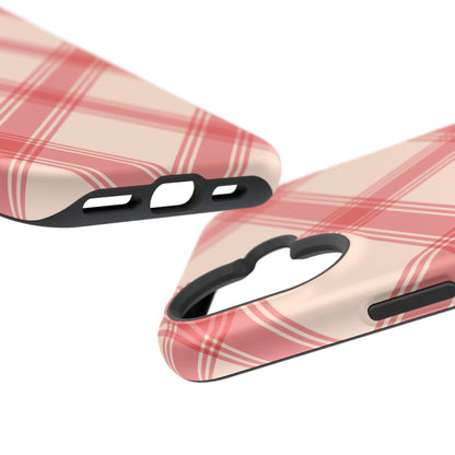 Soft Peachy Red Plaid MagSafe Case