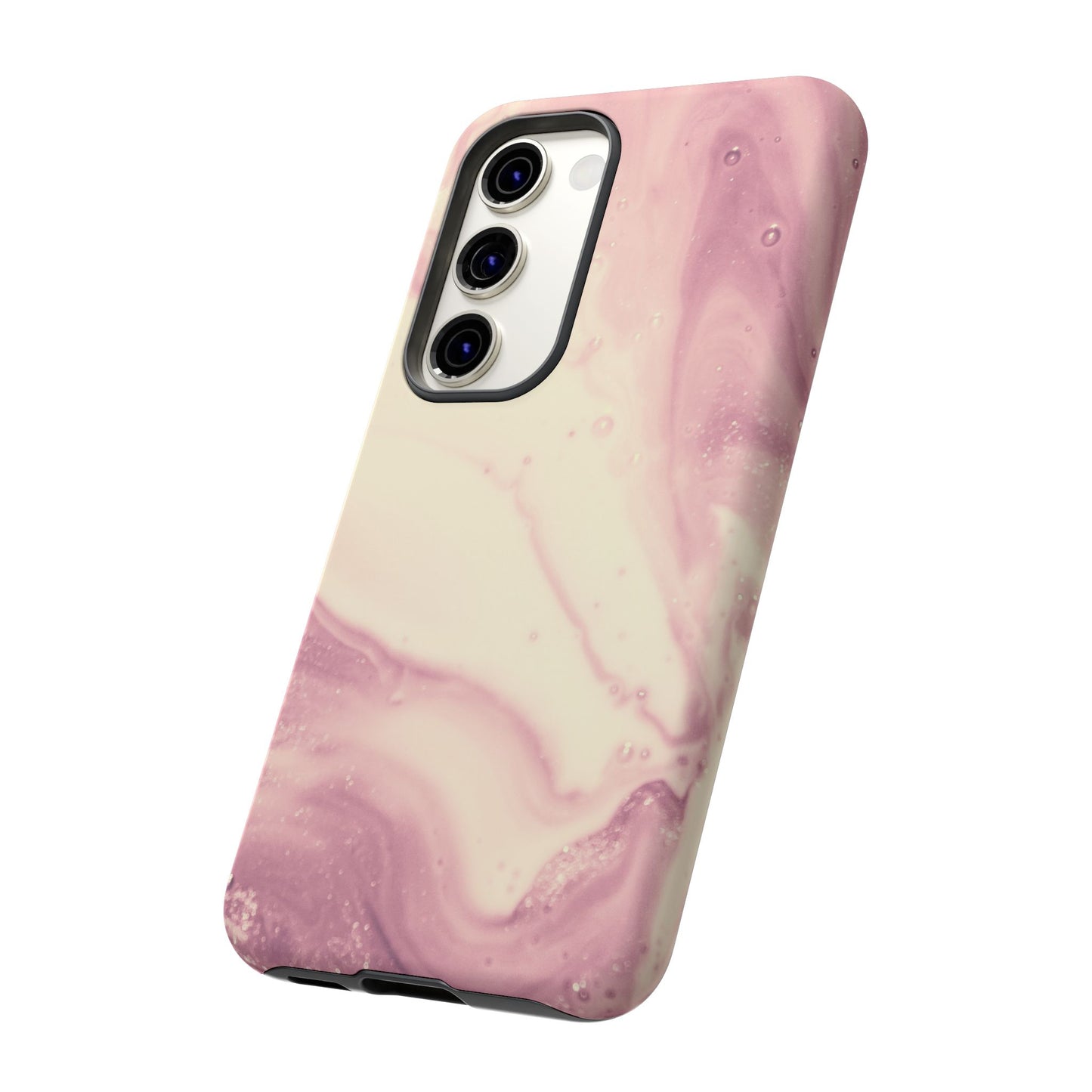 Blush Marble Glow – Samsung Galaxy Case with Rose Gold Swirl Design