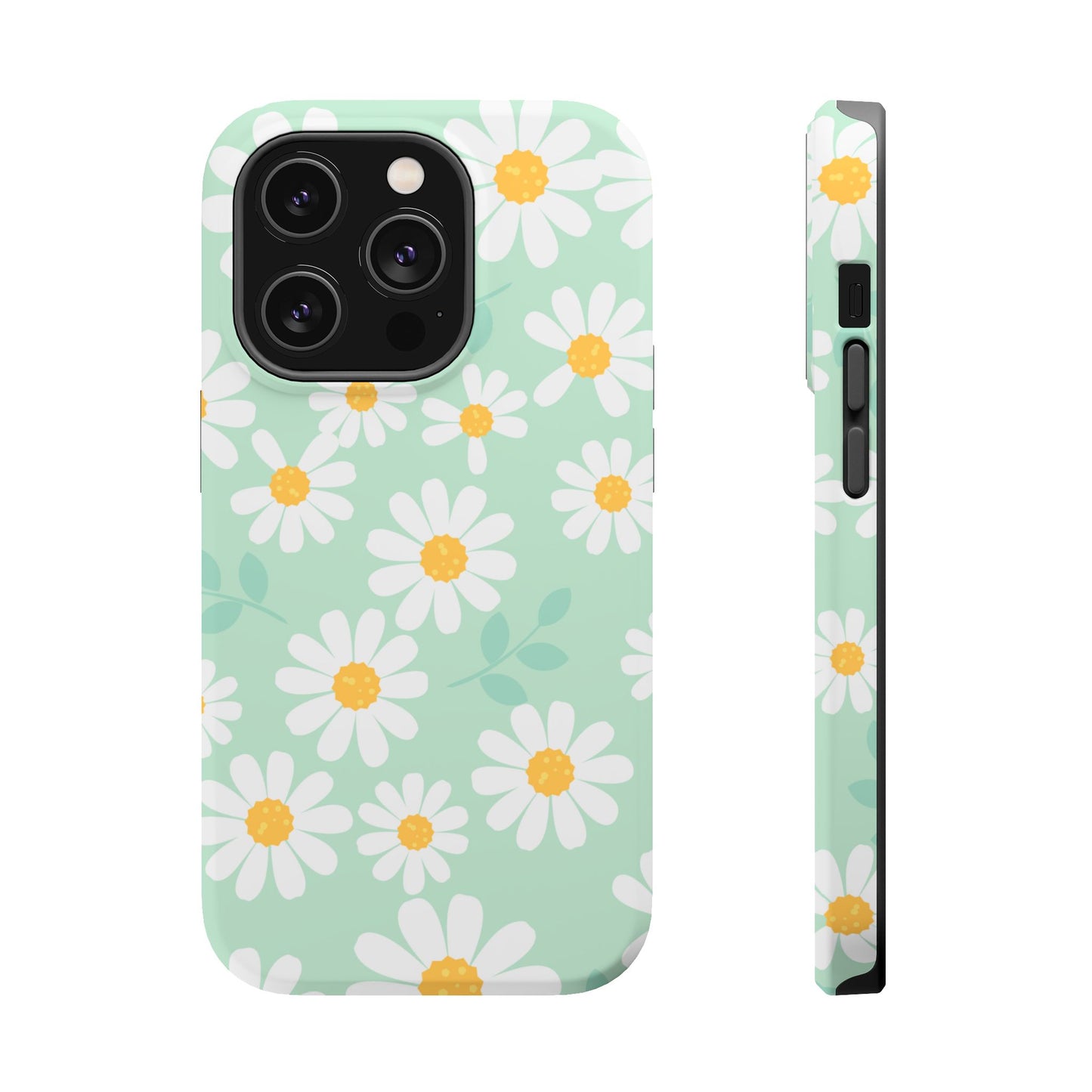 Charming Daisy Floral Tough MagSafe iPhone Case – Spring Pastel Design, Shockproof & Slim