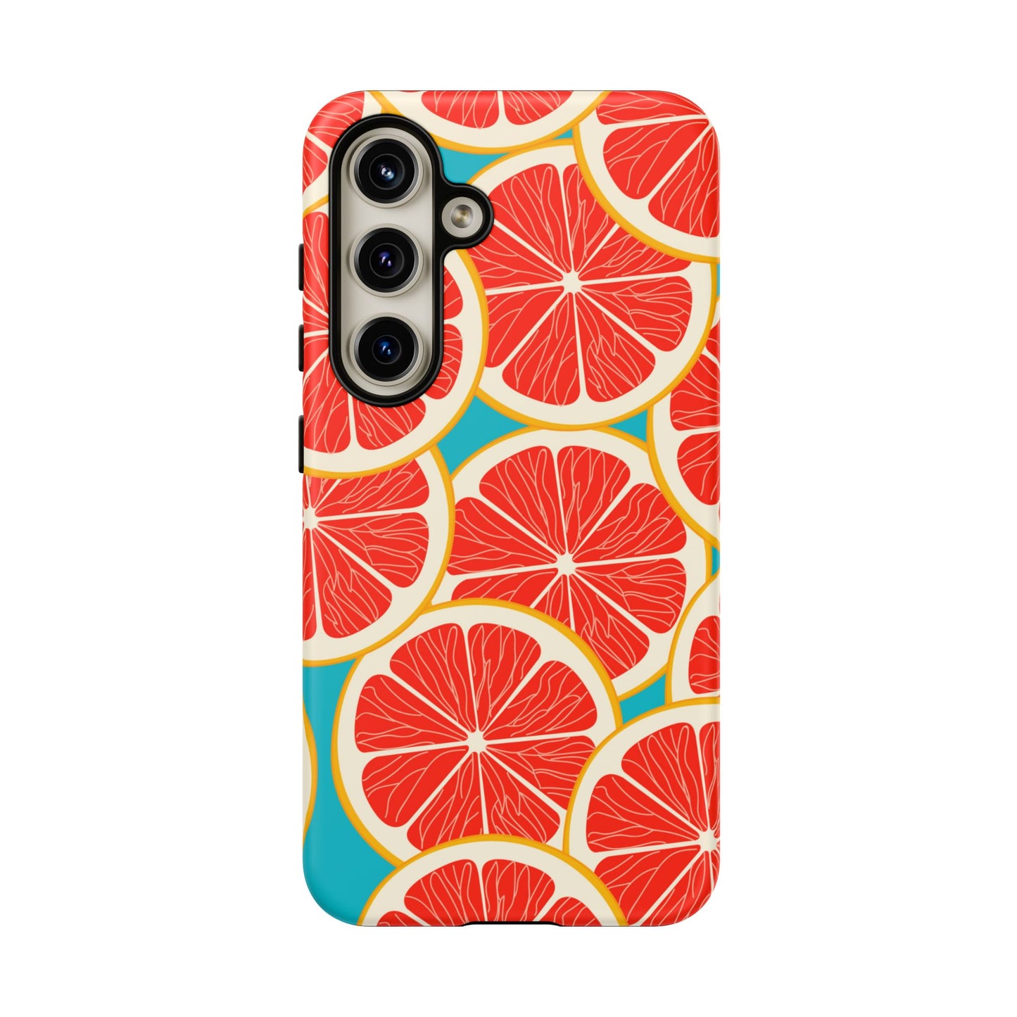 Ruby Grapefruit Pop Tough Samsung Galaxy Case – Vibrant Citrus Design, Shock - Resistant Protection - BOGO Cases