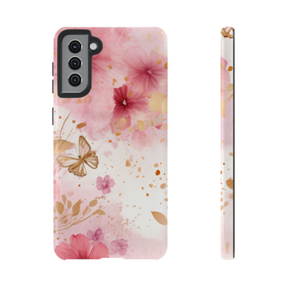 Blush Pink Floral Butterfly - Samsung Galaxy Case