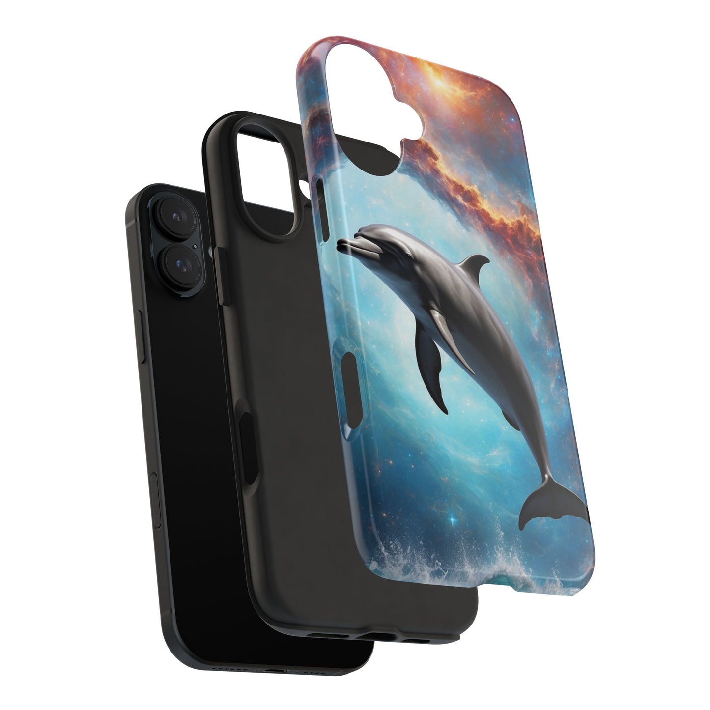 Cosmic Dolphin Space Vibes - iPhone Case