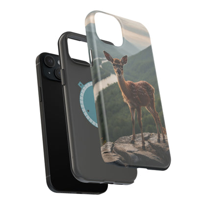 Majestic Fawn Overlooking Mountain Vista MagSafe iPhone Case