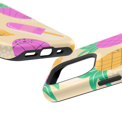 Tropical Pop MagSafe iPhone Case – Fun Pineapple & Lemon Design with Vibrant Summery Colors