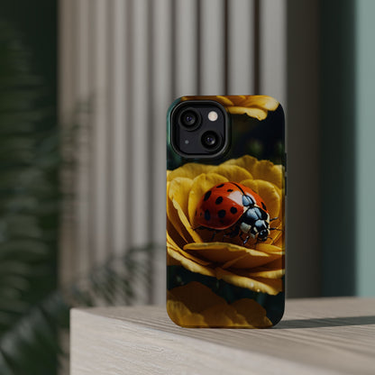 MagSafe iPhone Case: Ladybug on Yellow Petals