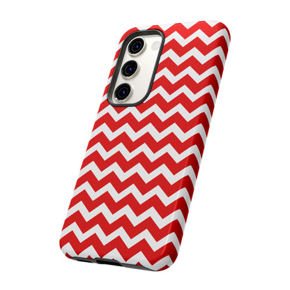 Bold Red & White Chevron – Modern Geometric Samsung Galaxy Case