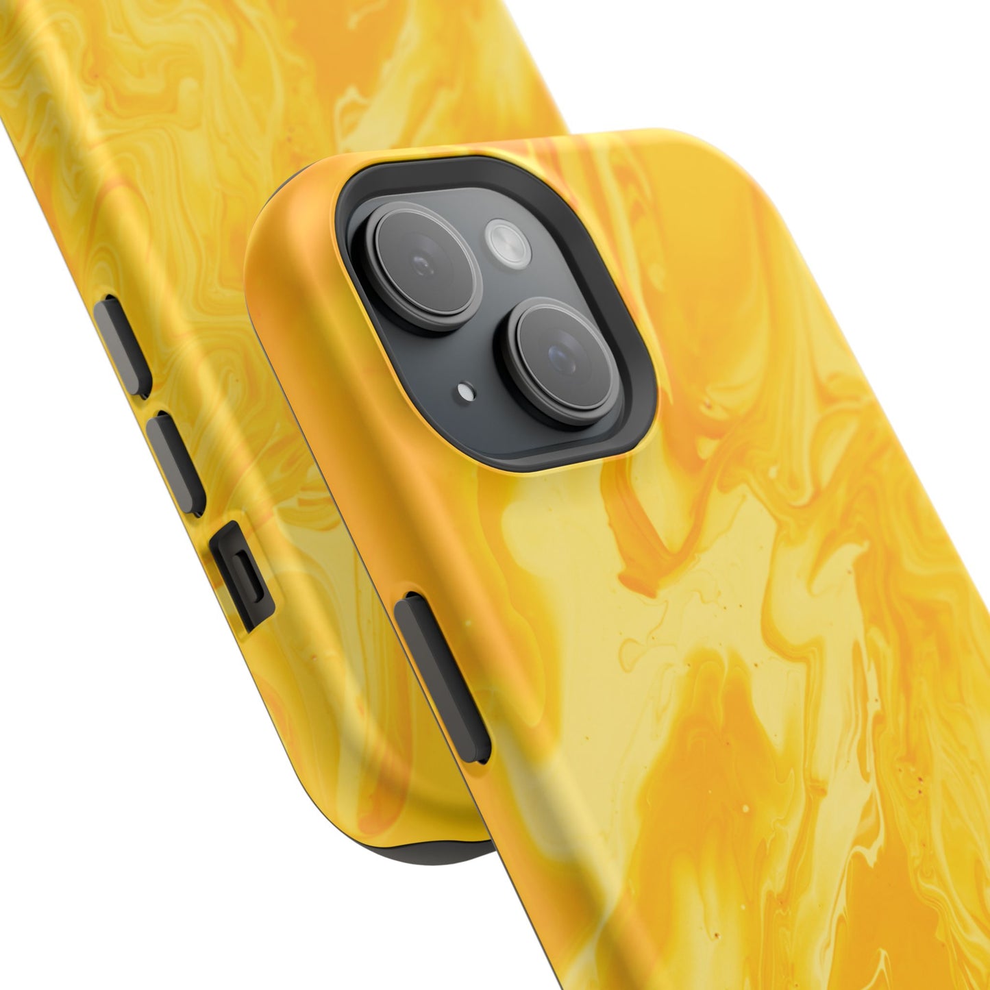 Luxe Yellow Marble MagSafe iPhone Case – Bold Golden Elegance with Magnetic Precision