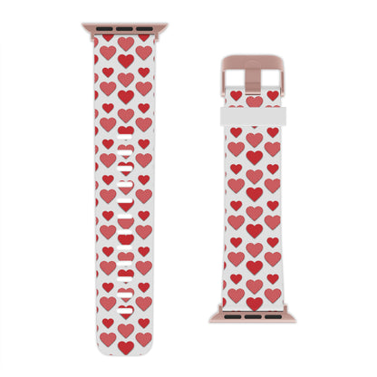  Red & Polka Dot Hearts Apple Watch Band