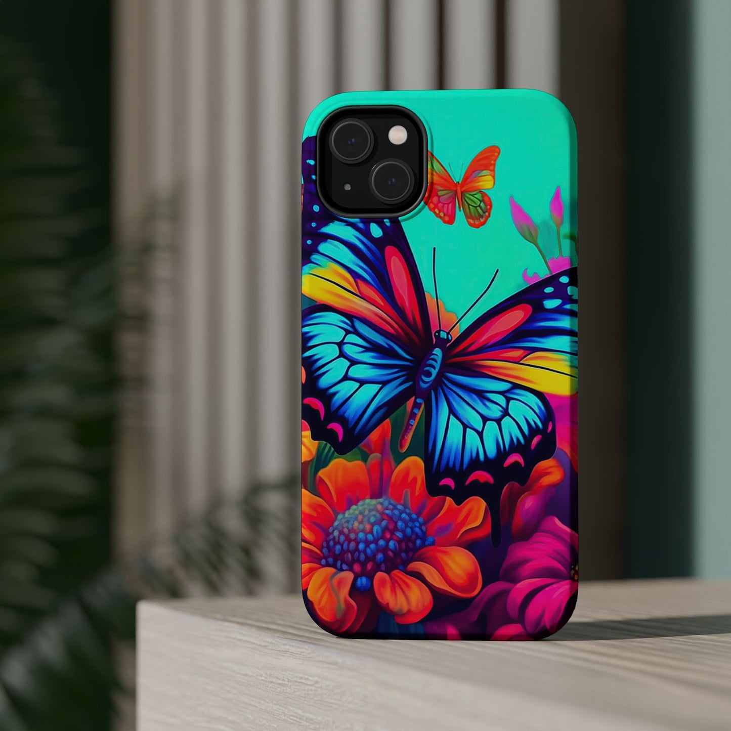 Vivid Butterfly & Floral Burst - MagSafe iPhone Case