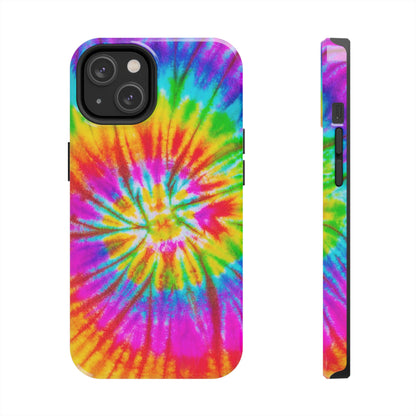 Rainbow Spiral Tie-Dye iPhone Case – Bright & Retro Design