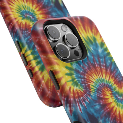 Retro Rainbow Tie-Dye MagSafe Case – Swirl Design