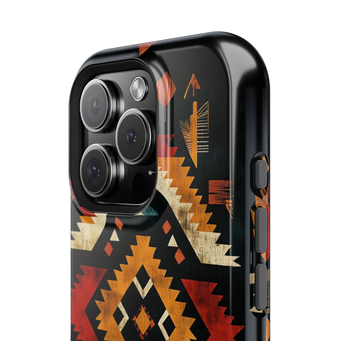 Southwestern Tribal Diamond Tough MagSafe iPhone Case – Bold Geometric Pattern, Dual-Layer Protection