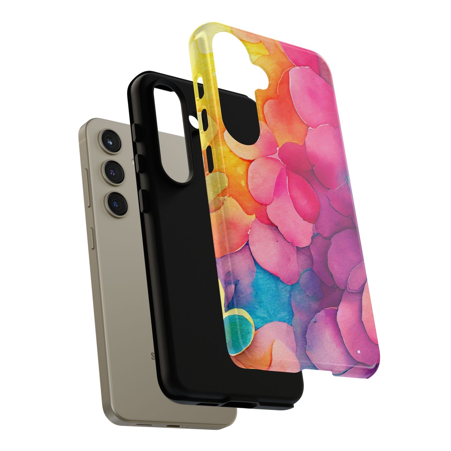 Sunset Petals Watercolor Samsung Galaxy Case – Slim Design, Glossy Finish