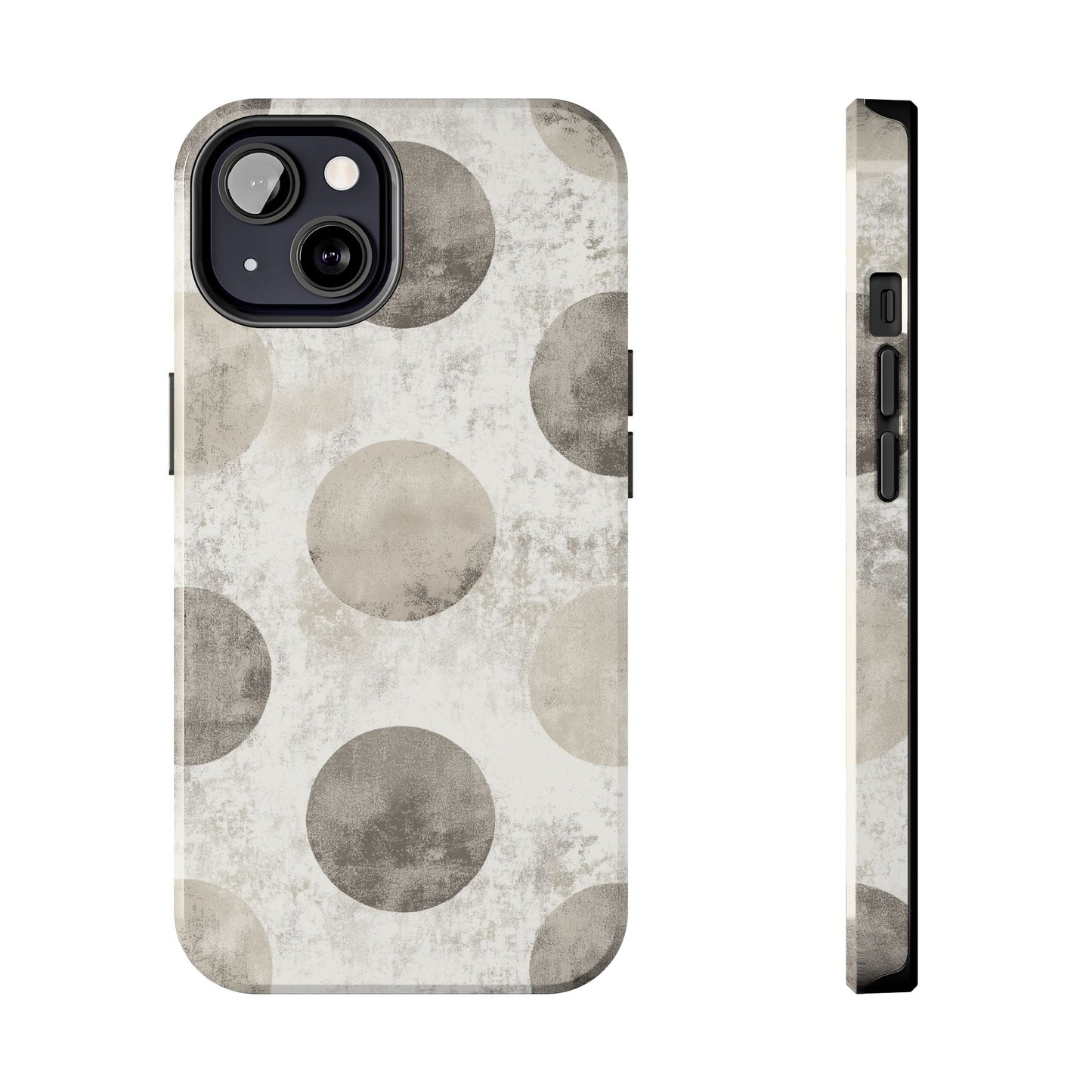 Vintage Polka Dot iPhone Case - Minimalist Neutral Protective Cover