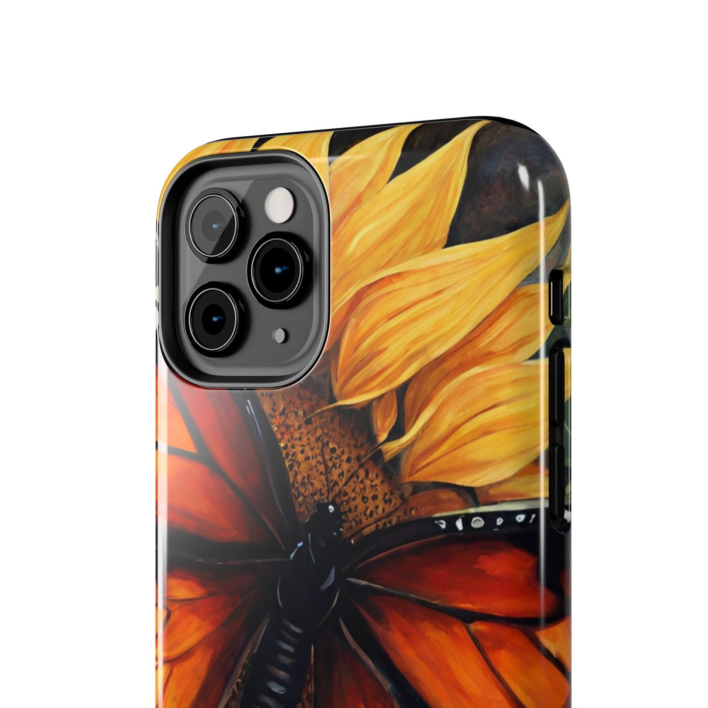 Monarch Butterfly & Sunflower Art – iPhone Case