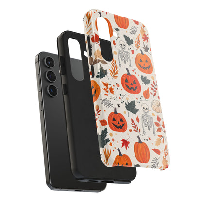 Halloween Pumpkin & Skeleton Samsung GalaxyCase – Spooky Autumn Design