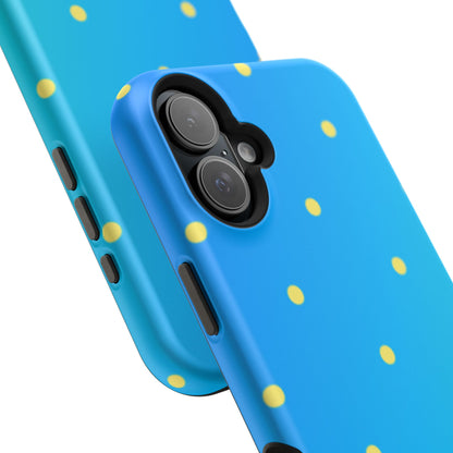 Blue Ocean Gradient Polka Dots MagSafe iPhone Case – Shockproof, Smooth Matte Finish, Dual-Layer Design