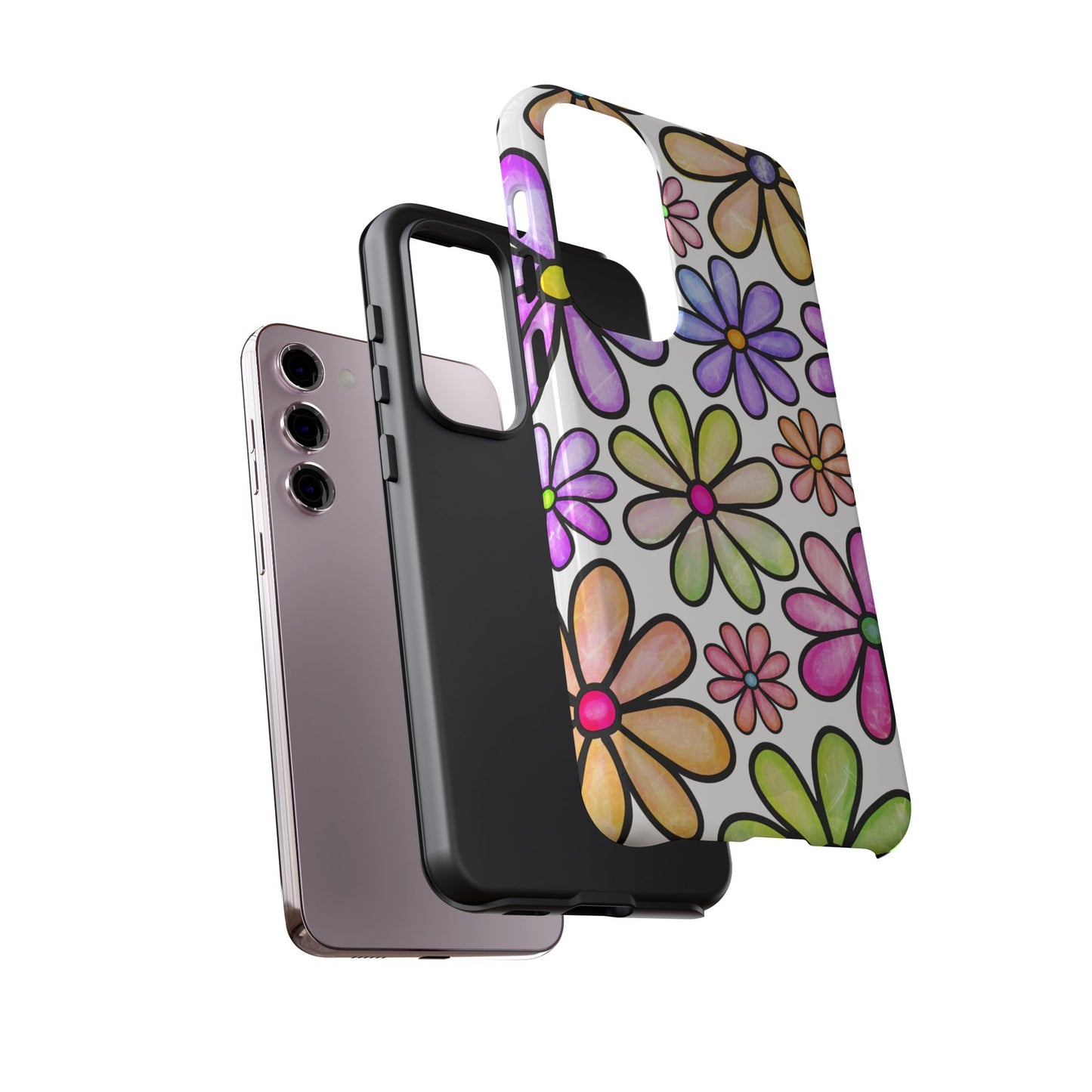 Pastel Daisy Dream Samsung Galaxy Case – Slim Profile, Glossy Finish