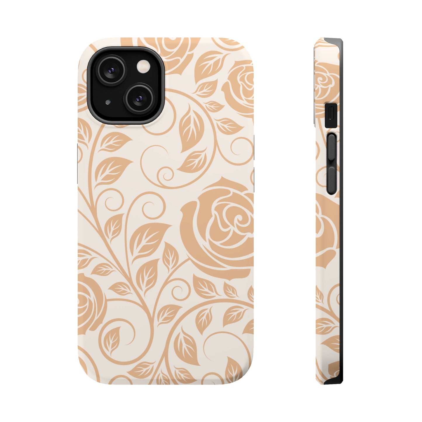 Vintage Rose Vine Tough MagSafe iPhone Case – Elegant Floral Pattern with Dual-Layer Protection