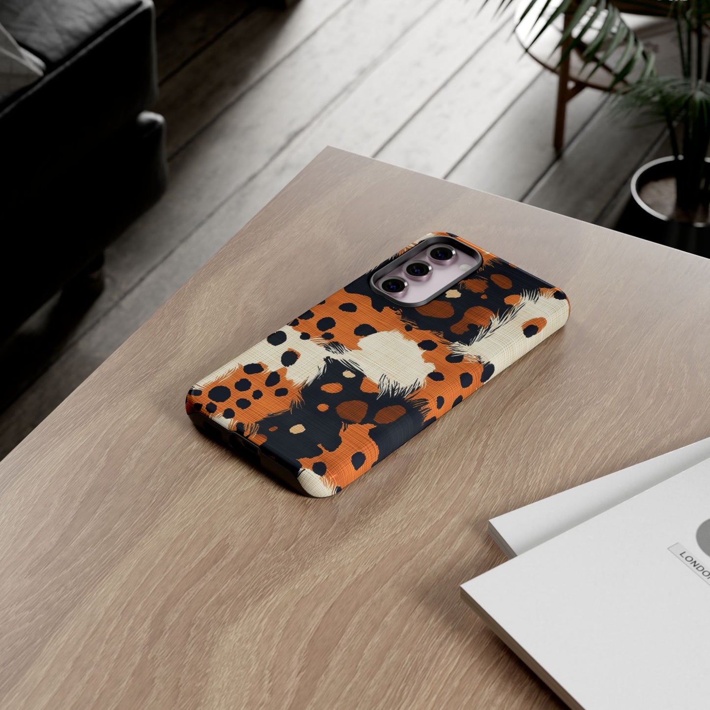 Cheetah Plaid Samsung Case – Brown & Black Pattern