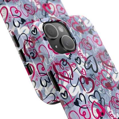 Graffiti Love Hearts iPhone Case