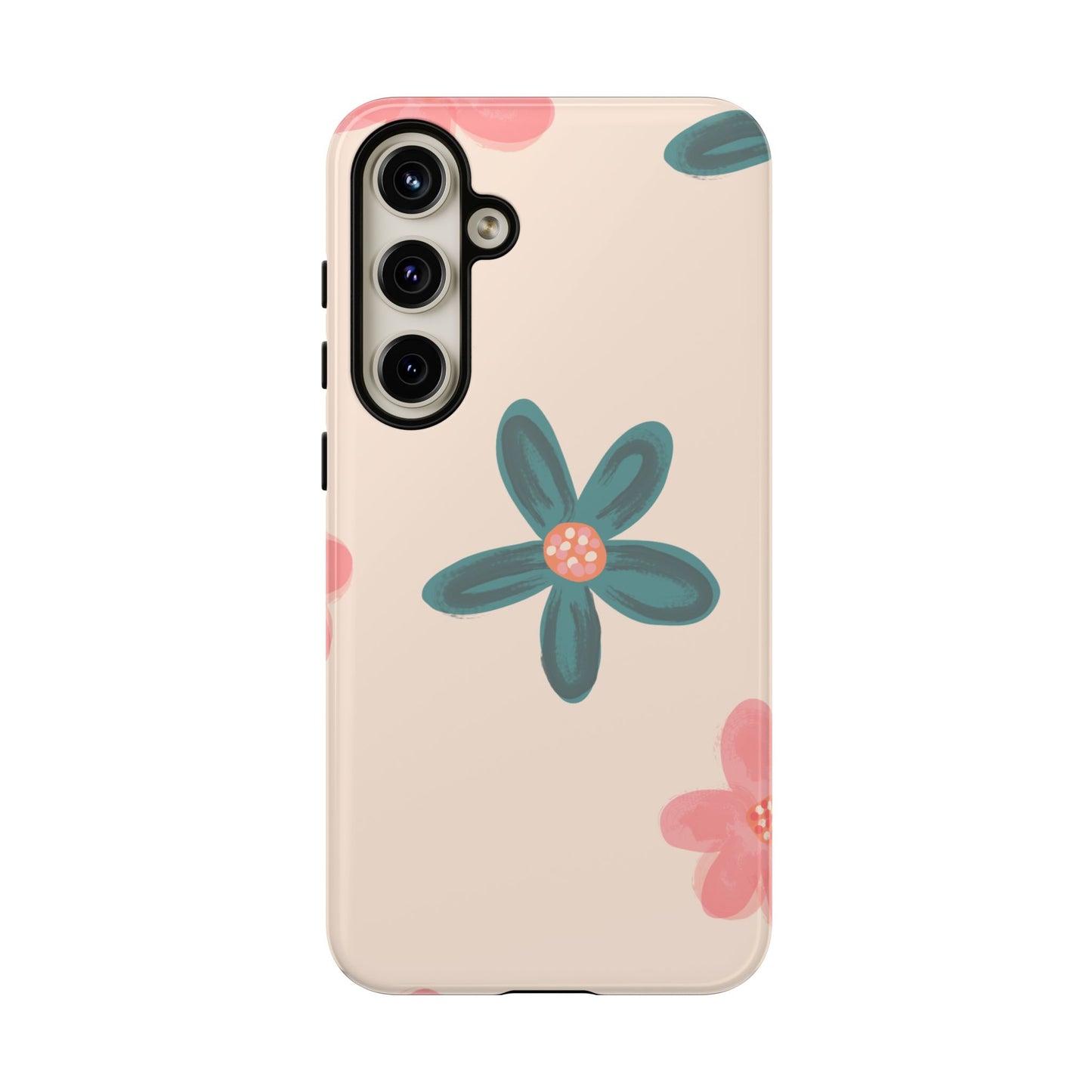 Vintage Floral Tough Samsung Galaxy Case – Soft Matte Finish with Dual-Layer Protection