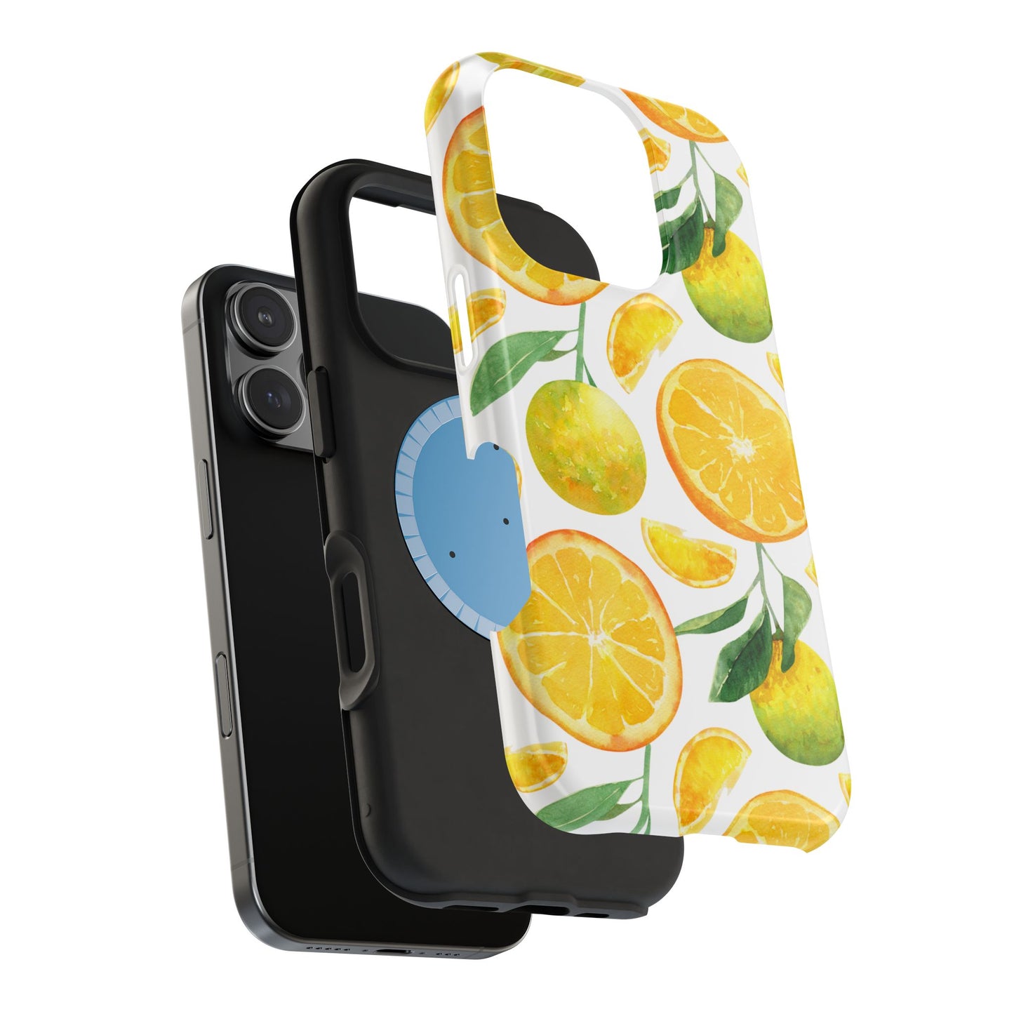 Sunny Citrus Grove Tough MagSafe iPhone Case – Watercolor Orange Design, Dual-Layer Protection