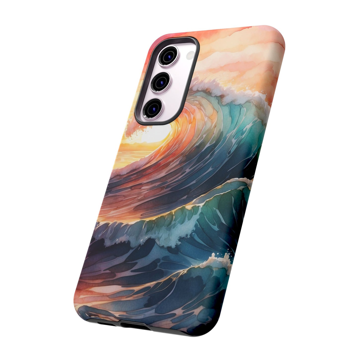 Ocean Sunrise Wave Samsung Galaxy Case – Vibrant Watercolor Wave Design