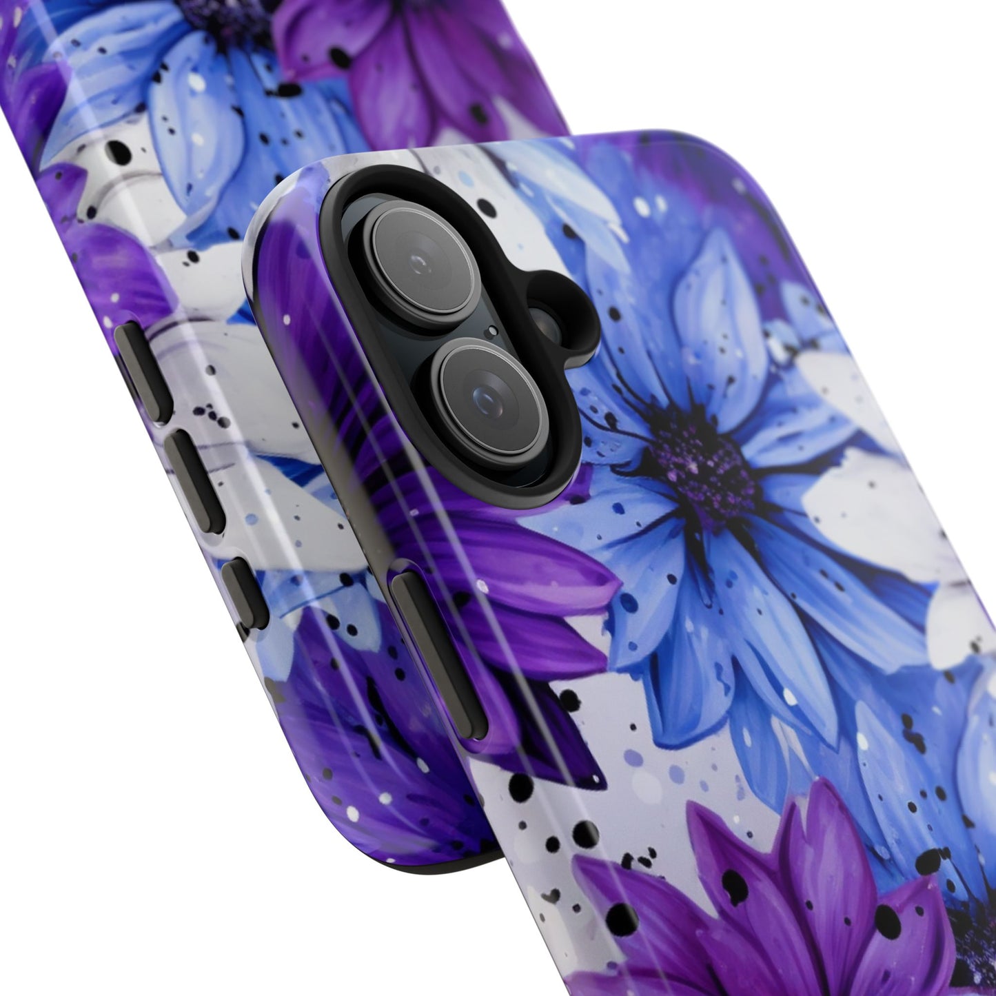 Vibrant Purple & Blue Floral Splash - iPhone Series Case