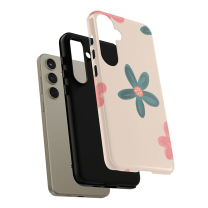 Vintage Floral Tough Samsung Galaxy Case – Soft Matte Finish with Dual-Layer Protection