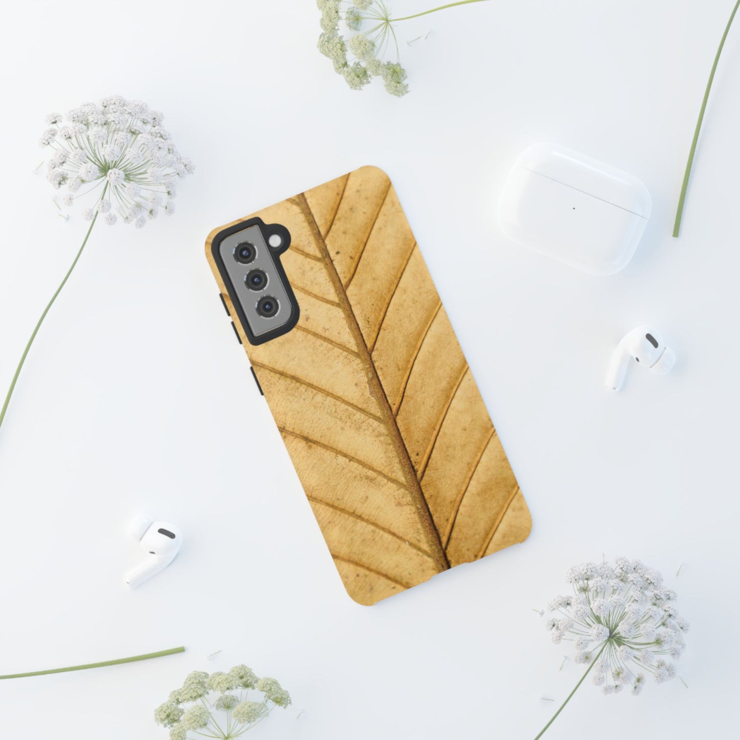 Golden Leaf Texture Samsung Galaxy Case – Minimal Nature