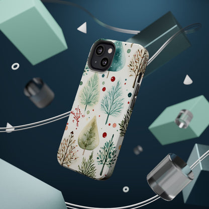 Watercolor Winter Trees MagSafe iPhone Case – Nature-Inspired, Holiday Theme Protective Cover