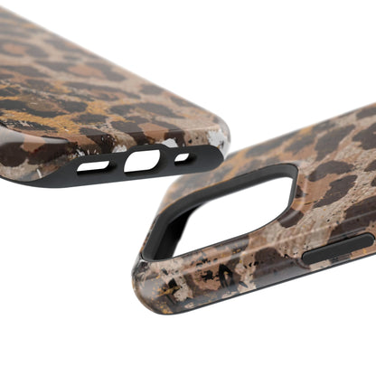 Vintage Distressed Leopard Print - MagSafe iPhone Series Case