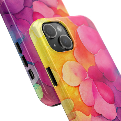 Sunset Petals Watercolor iPhone Case – Slim Design, Glossy Finish