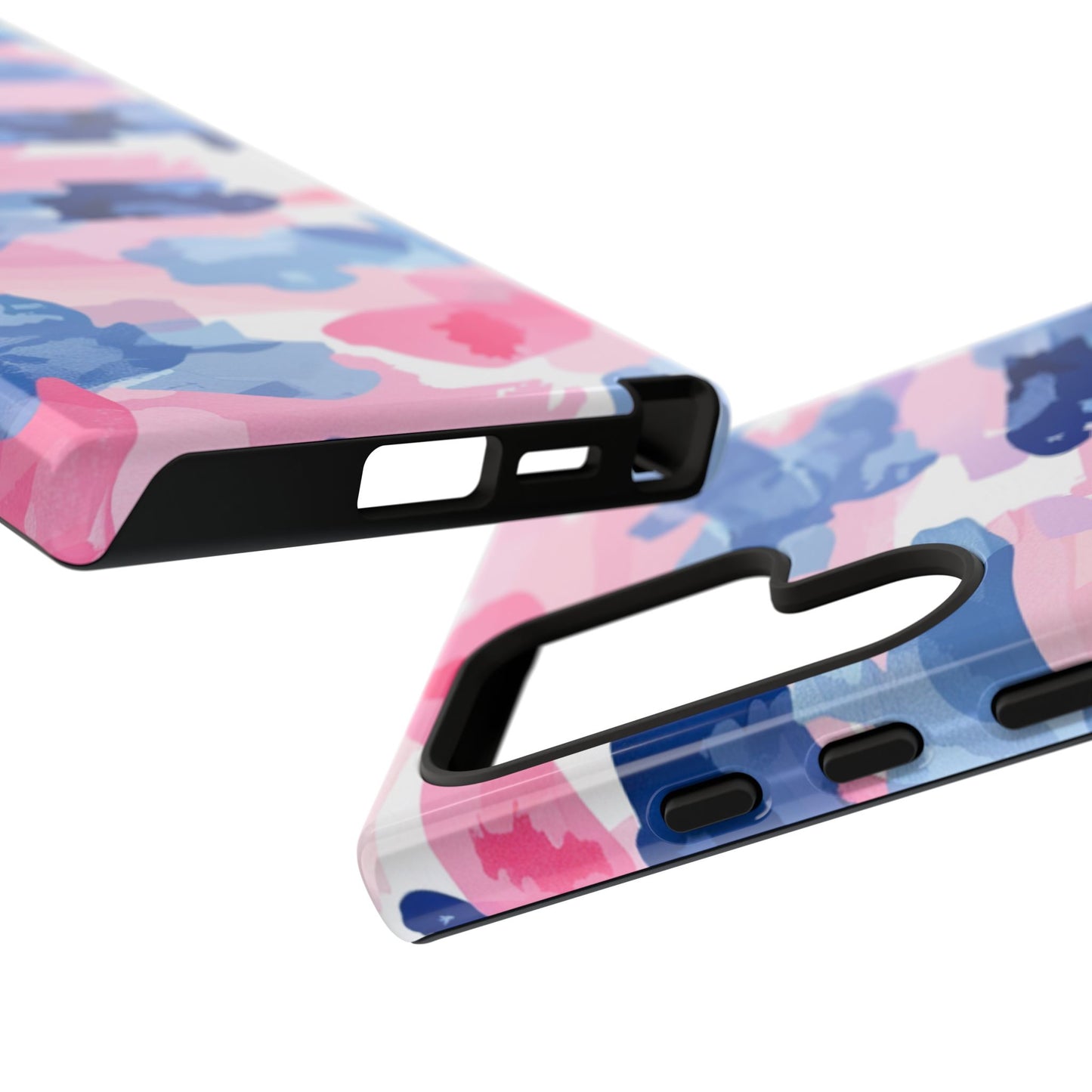 Samsung Galaxy Case: Dynamic Pink & Navy Brushstroke Art