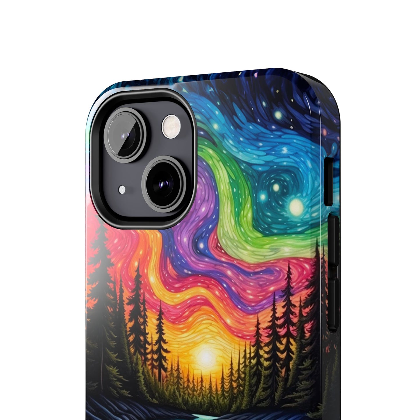 Celestial Nightscape iPhone Case – Vibrant River and Starry Sky Design