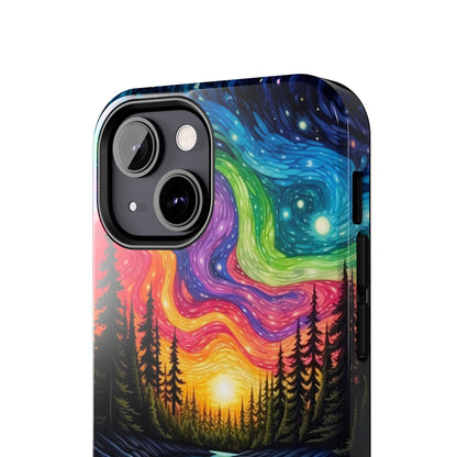 Celestial Nightscape iPhone Case – Vibrant River and Starry Sky Design