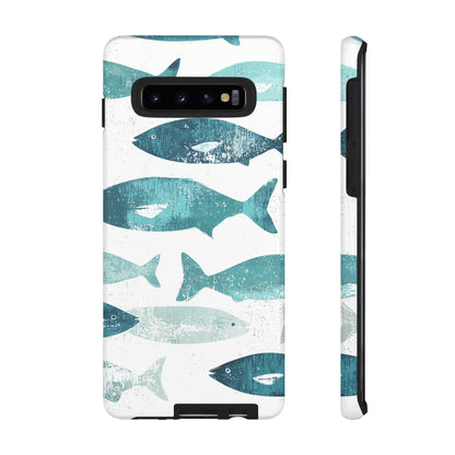 Vintage Blue Fish Print - Samsung Galaxy Series Case