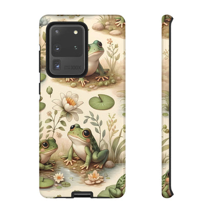 Cute Frogs Phone Case - Pond Pals Frolic - Charming Frog Lily Pad Phone Case for iPhone, Google & Samsung! Great Gift For Any Frog Lover!